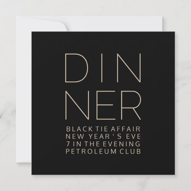 Elegante carta de invitación a la cena (Anverso)
