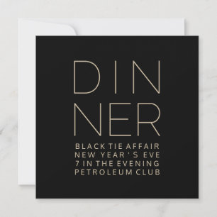 Elegante carta de invitación a la cena