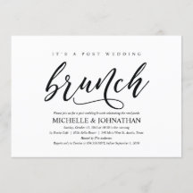 Elegante carta de invitación para brunch postBoda