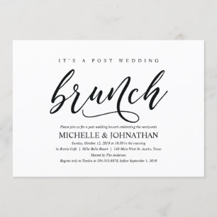 Elegante carta de invitación para brunch postBoda