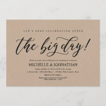 Elegante carta de invitación para brunch postBoda