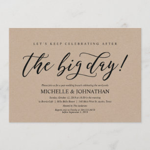 Elegante carta de invitación para brunch postBoda