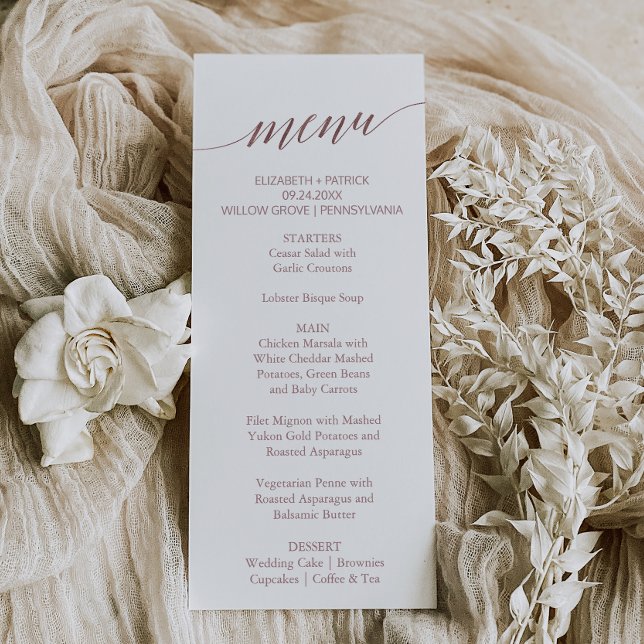Elegante carta de menú de cena con caligrafía de o (Subido por el creador)