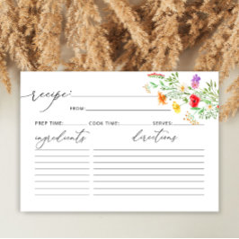Elegante carta de receta de flores silvestres acuá