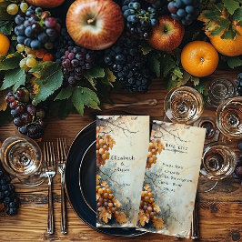 Elegante carta de vinos de viñedos