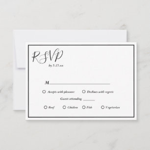 Elegante carta moderna carta Boda tarjeta RSVP
