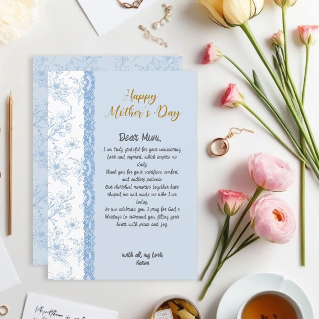 Elegante carta Personalizado a la Mamá Día de la M (Subido por el creador)