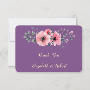 Elegante carta romántica floral de agradecimiento