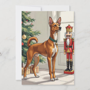 Elegante Cascanueces Perro Basenji Navidad Moderna