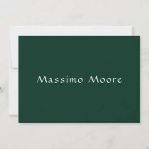 Elegante Casual Verde Oscuro Caligrafía Propio Nom