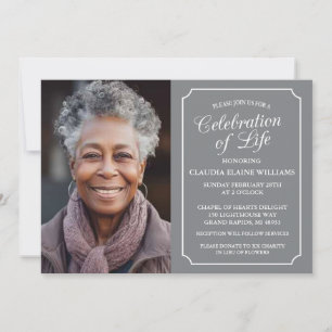 ELEGANTE CELEBRACIÓN DE LA VIDA INVITACIÓN FÚNEBRE