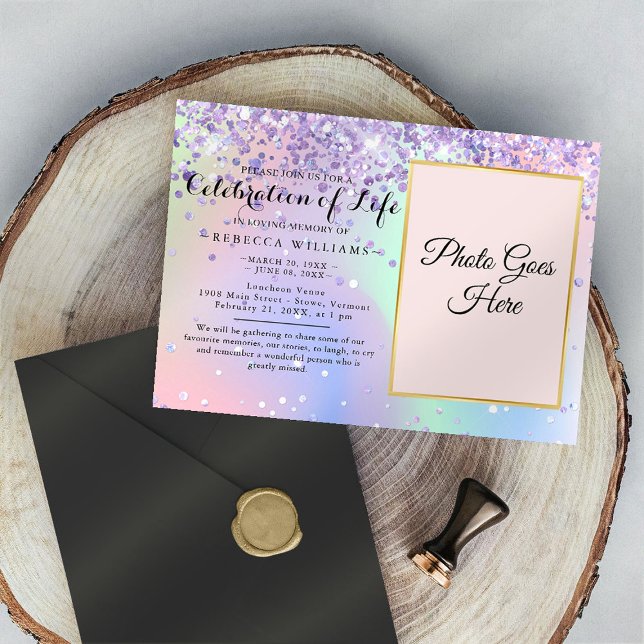 Elegante celebración holográfica de la invitación  (Subido por el creador)