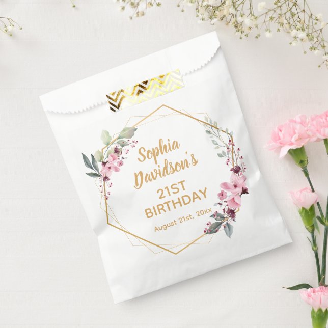 Elegante cerezo Blossom Bolsas de Favor de Cumplea (Sellado)