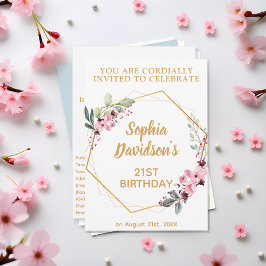 Elegante cerezo Blossom Invitaciones de cumpleaños