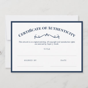 Elegante certificado blanco de la marina de guerra
