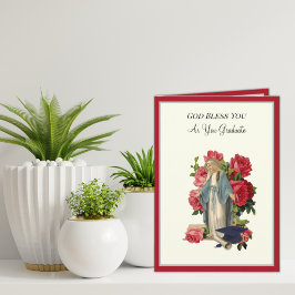 Elegante certificado católico Tarjeta de Rosas Vir