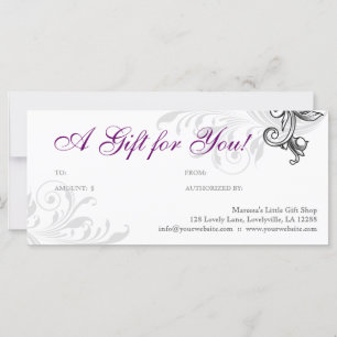 Elegante certificado de regalo al menudeo Floral P