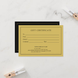 Elegante Certificado De Regalo Comercial Con Logot
