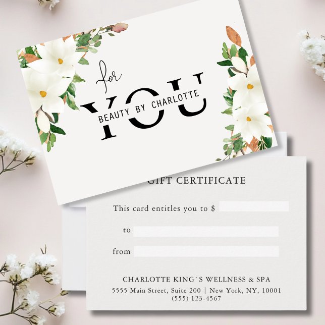 Elegante Certificado de Regalo Comercial Floral (Subido por el creador)