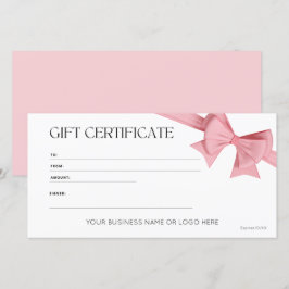 Elegante Certificado de regalo con el logotipo "Bo