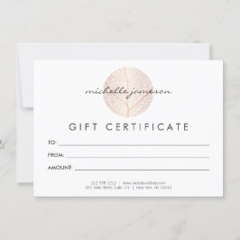 Elegante Certificado de Regalo con Logotipo de Hoj