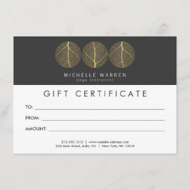 Elegante Certificado de regalo con logotipo de trí
