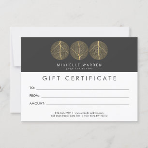 Elegante Certificado de regalo con logotipo de trí
