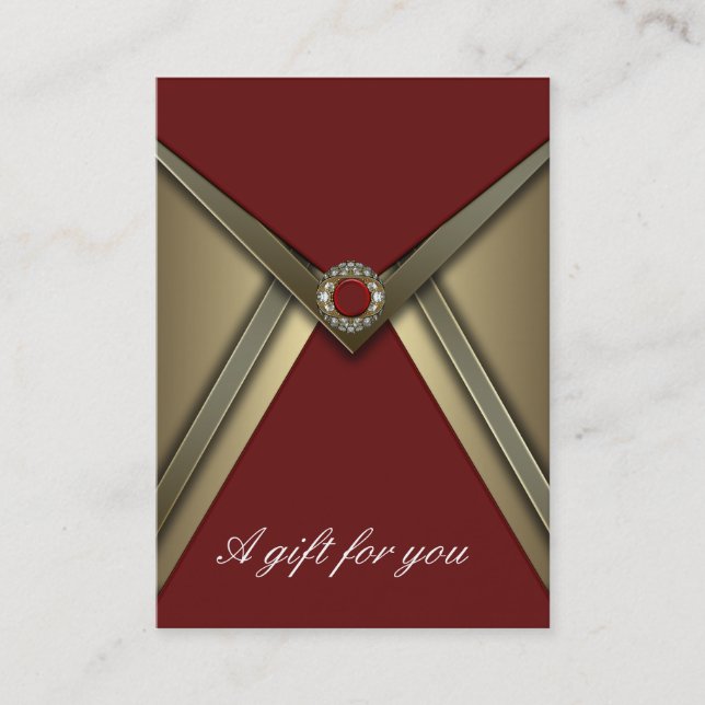 Elegante Certificado de Regalo Corporativo Rojo y  (Anverso)