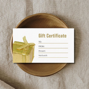 Elegante certificado de regalo de belleza de oro b