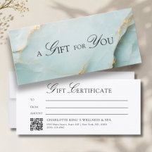 Elegante Certificado de Regalo de Código QR de Már