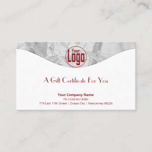 Elegante certificado de regalo de código QR del en