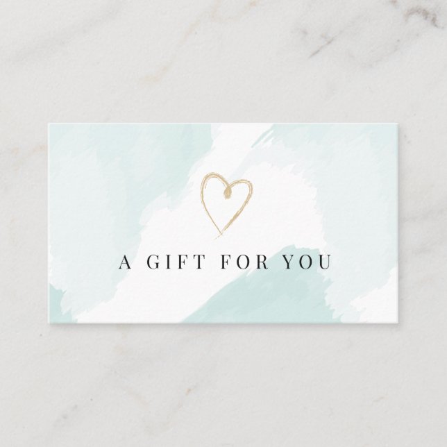 Elegante certificado de regalo de color azul claro (Anverso)