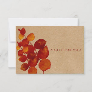 Elegante certificado de regalo de eucalipto ruso