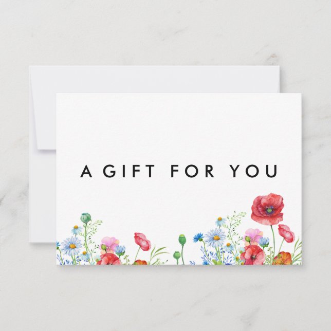 Elegante certificado de regalo de flores silvestre (Anverso)