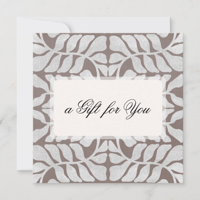 Elegante certificado de regalo de guión de patrón  (Anverso)