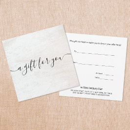 Elegante certificado de regalo de letra de guión d