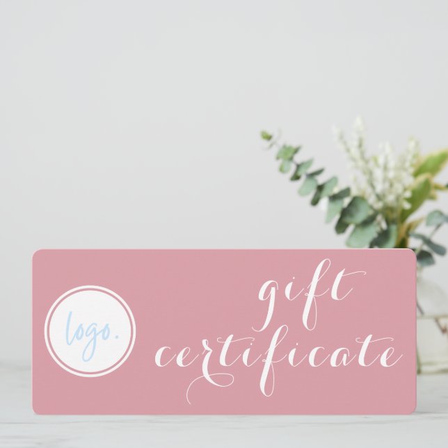 ELEGANTE CERTIFICADO DE REGALO DE LOGOTIPO DE NEGO (Anverso de pie)