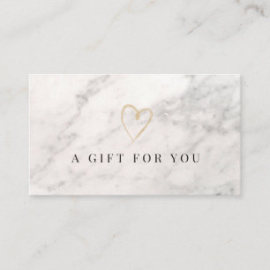 Elegante certificado de regalo de mármol blanco