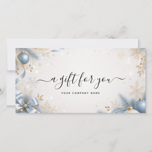 Elegante certificado de regalo de Navidad con códi (Anverso)