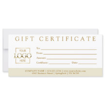 Elegante certificado de regalo de negocio personal