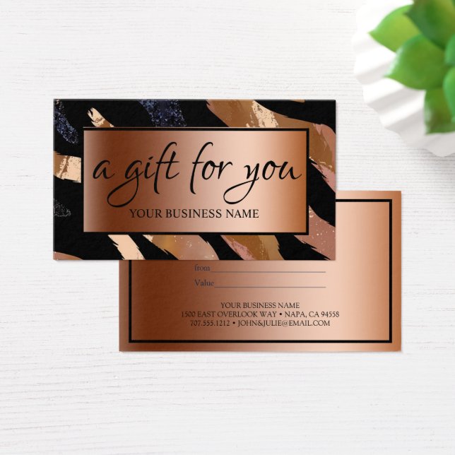 Elegante certificado de regalo de ondas de agua Pu (Escritorio)