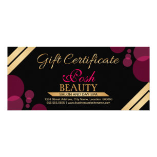 Elegante certificado de regalo de oro y rosa calie