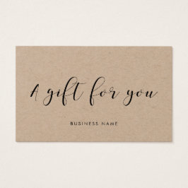 Elegante certificado de regalo de papel kraft para