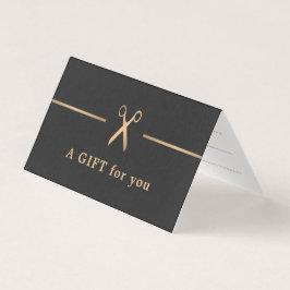 Elegante certificado de regalo de pelo oscuro de F