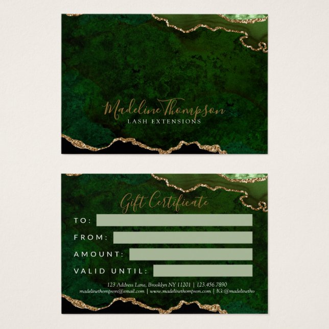 Elegante certificado de regalo de regalo de la age (Anverso y reverso)