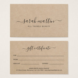 Elegante certificado de regalo de salón de belleza