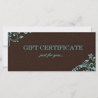 Elegante certificado de regalo de salón de flores 