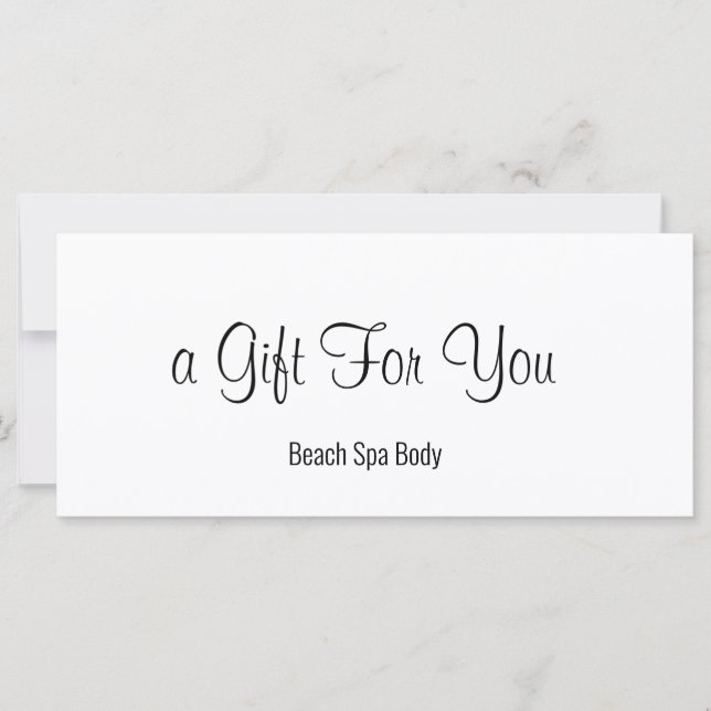 Elegante certificado de regalo de salón de spa en  (Anverso)