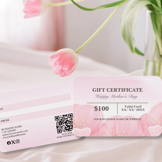 Elegante certificado de regalo del Día de las Madr (Subido por el creador)