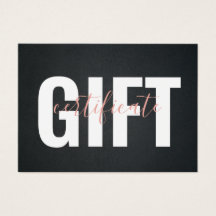 Elegante Certificado de Regalo Empresarial Rosa Ne